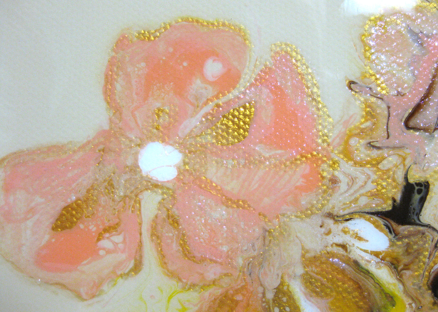 "Peachy Posies" 12" x 24" Acrylic Painting