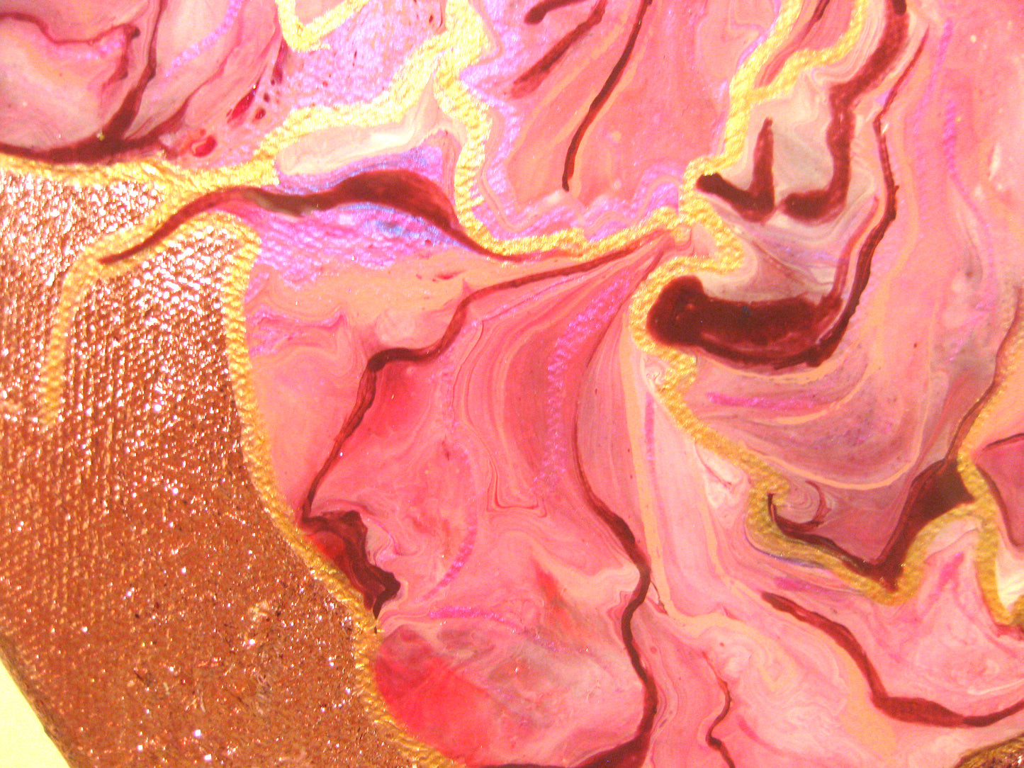 "Pink Peoni" - 14" Hexagon Acrylic Painting