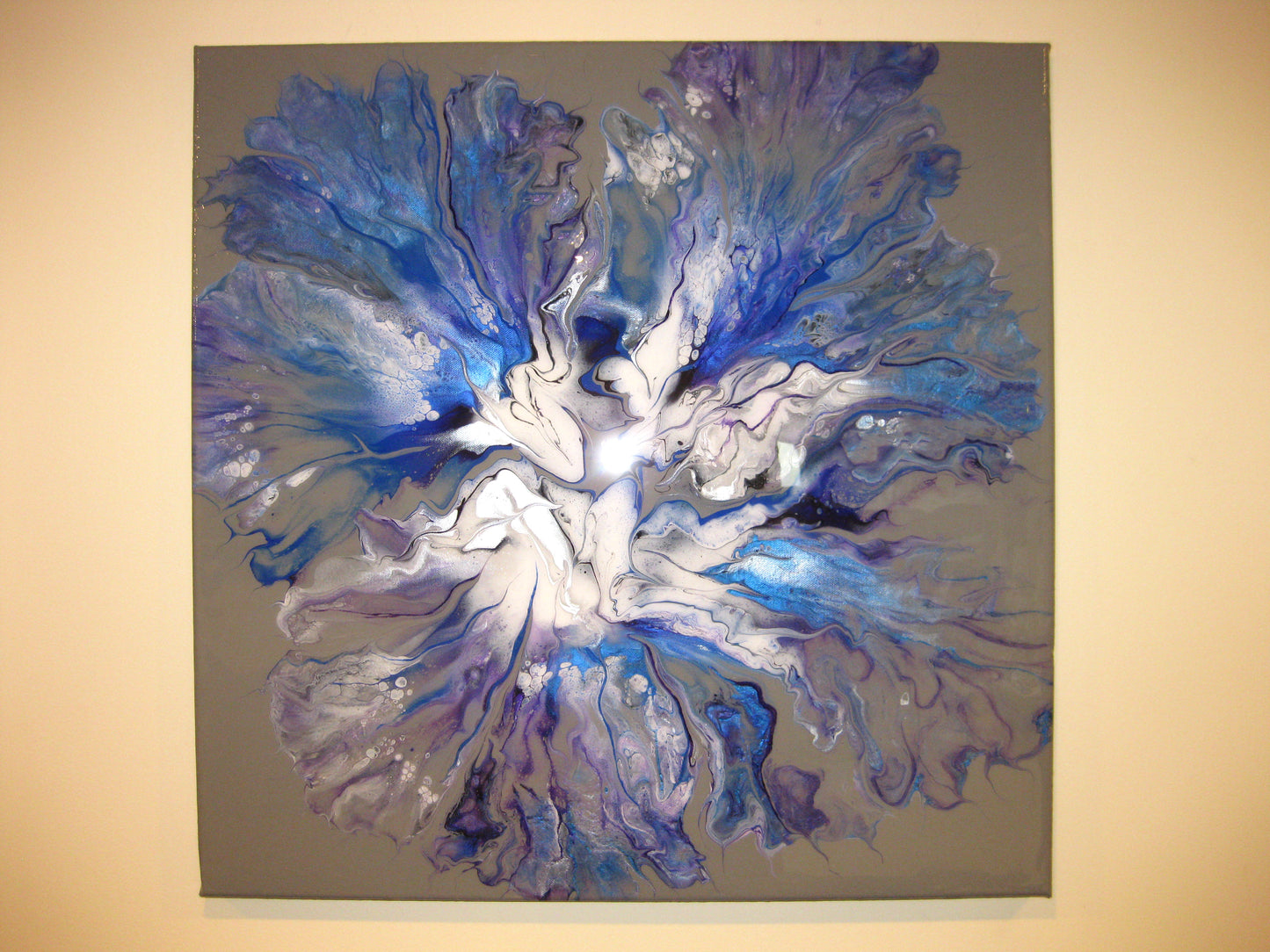 "Violet Blue Iris" 24" by 24" Acrylic Painting