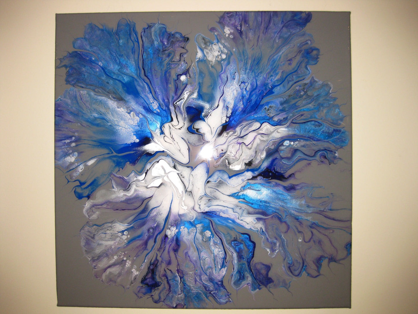 "Violet Blue Iris" 24" by 24" Acrylic Painting