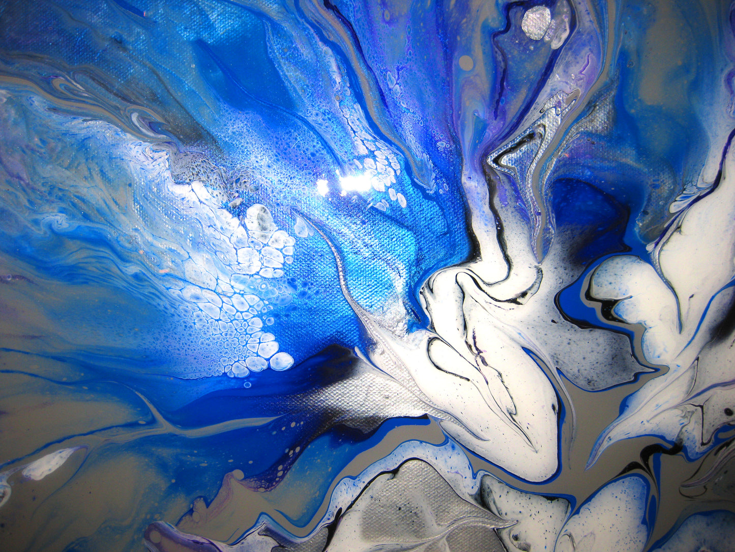 "Violet Blue Iris" 24" by 24" Acrylic Painting
