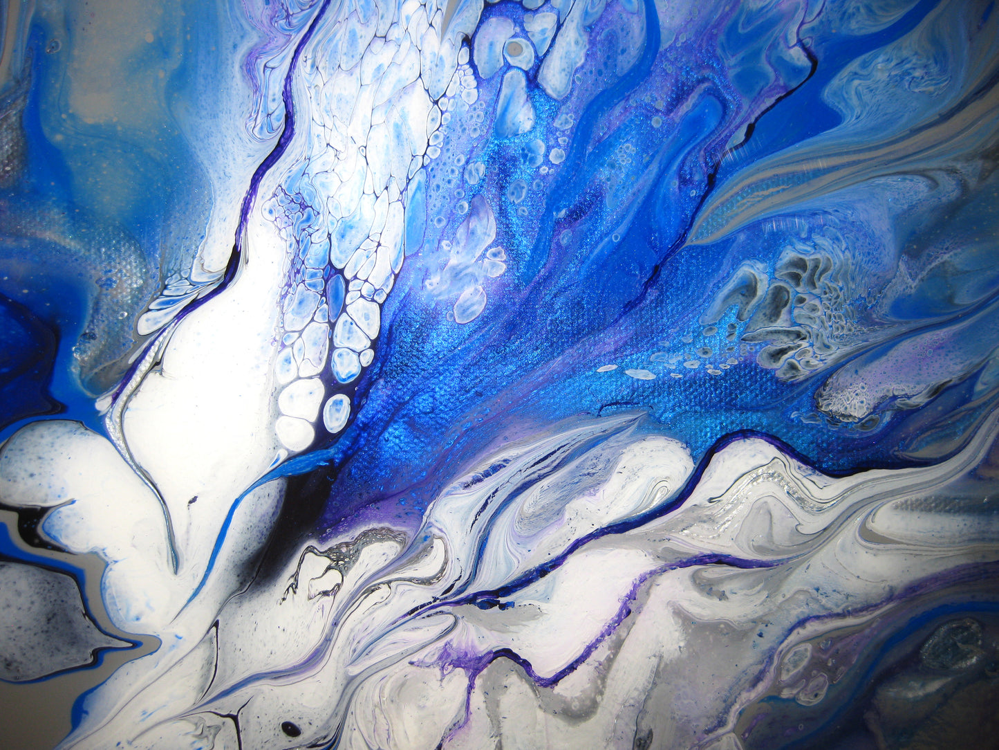 "Violet Blue Iris" 24" by 24" Acrylic Painting