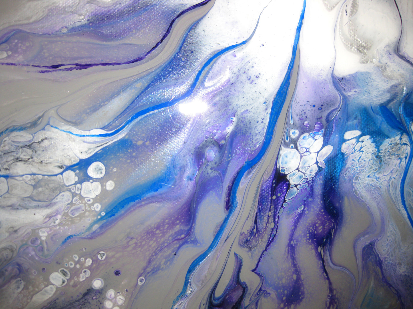 "Violet Blue Iris" 24" by 24" Acrylic Painting
