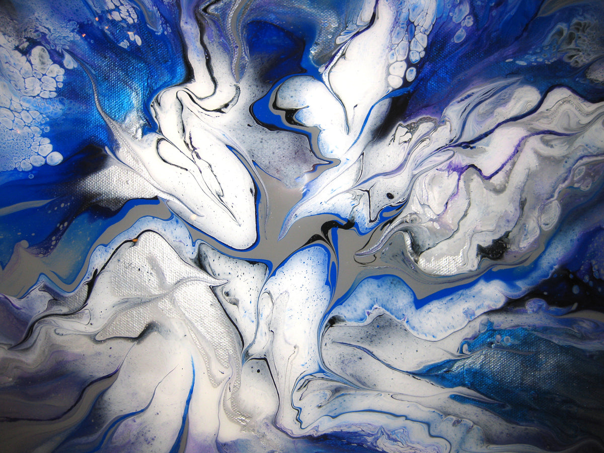 "Violet Blue Iris" 24" by 24" Acrylic Painting