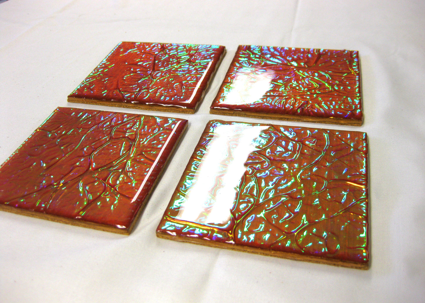 Coasters - Holographic Collection - "Watermelon" - Square set of 4