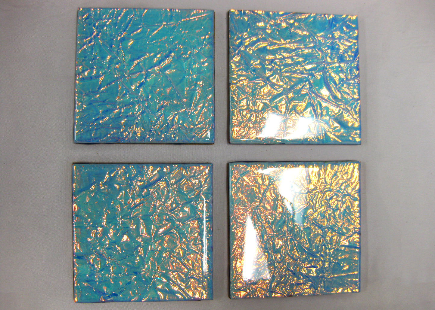 Coasters - Holographic Collection - "Aurora Blue" - Square set of 4
