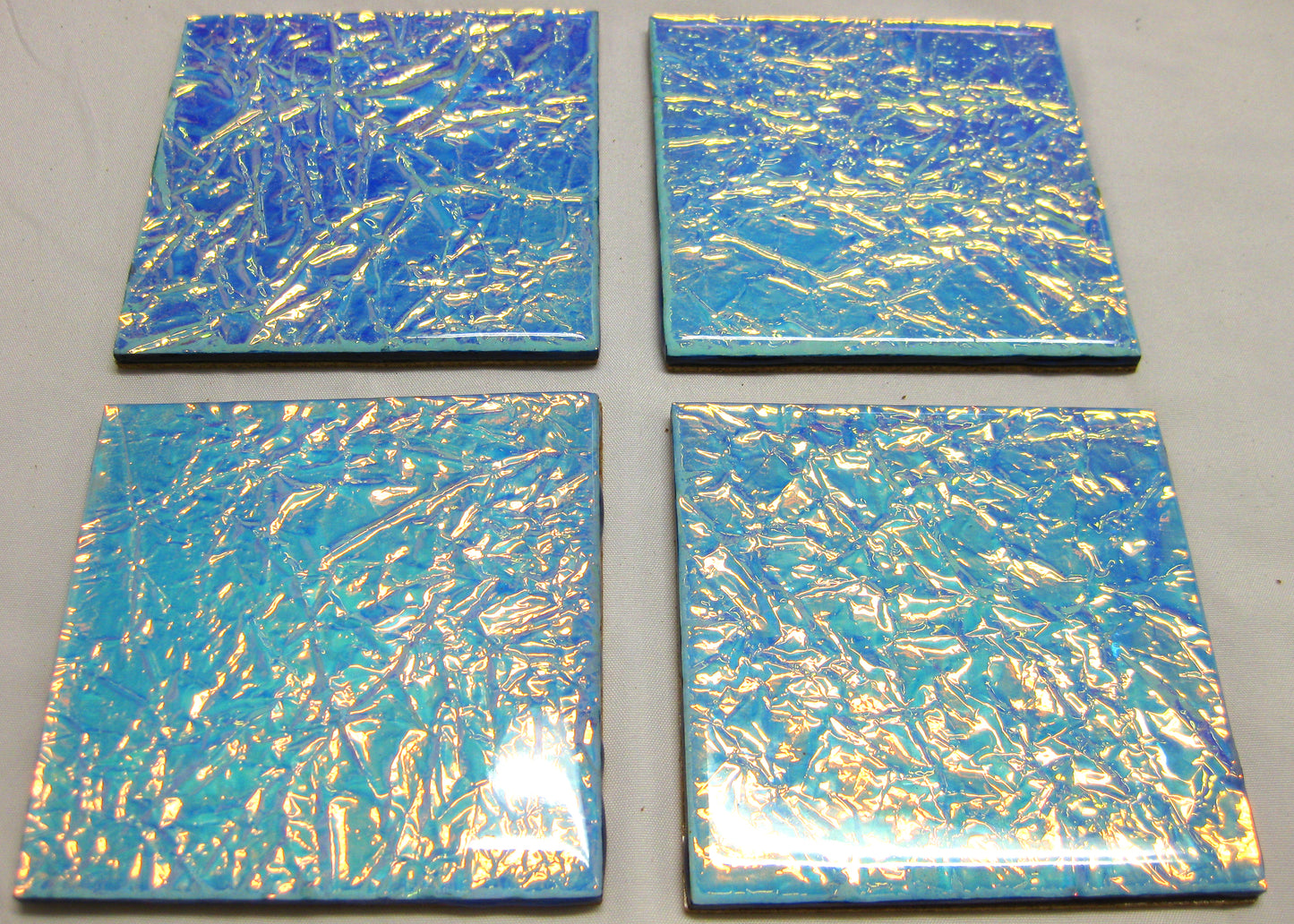 Coasters - Holographic Collection - "Aurora Blue" - Square set of 4