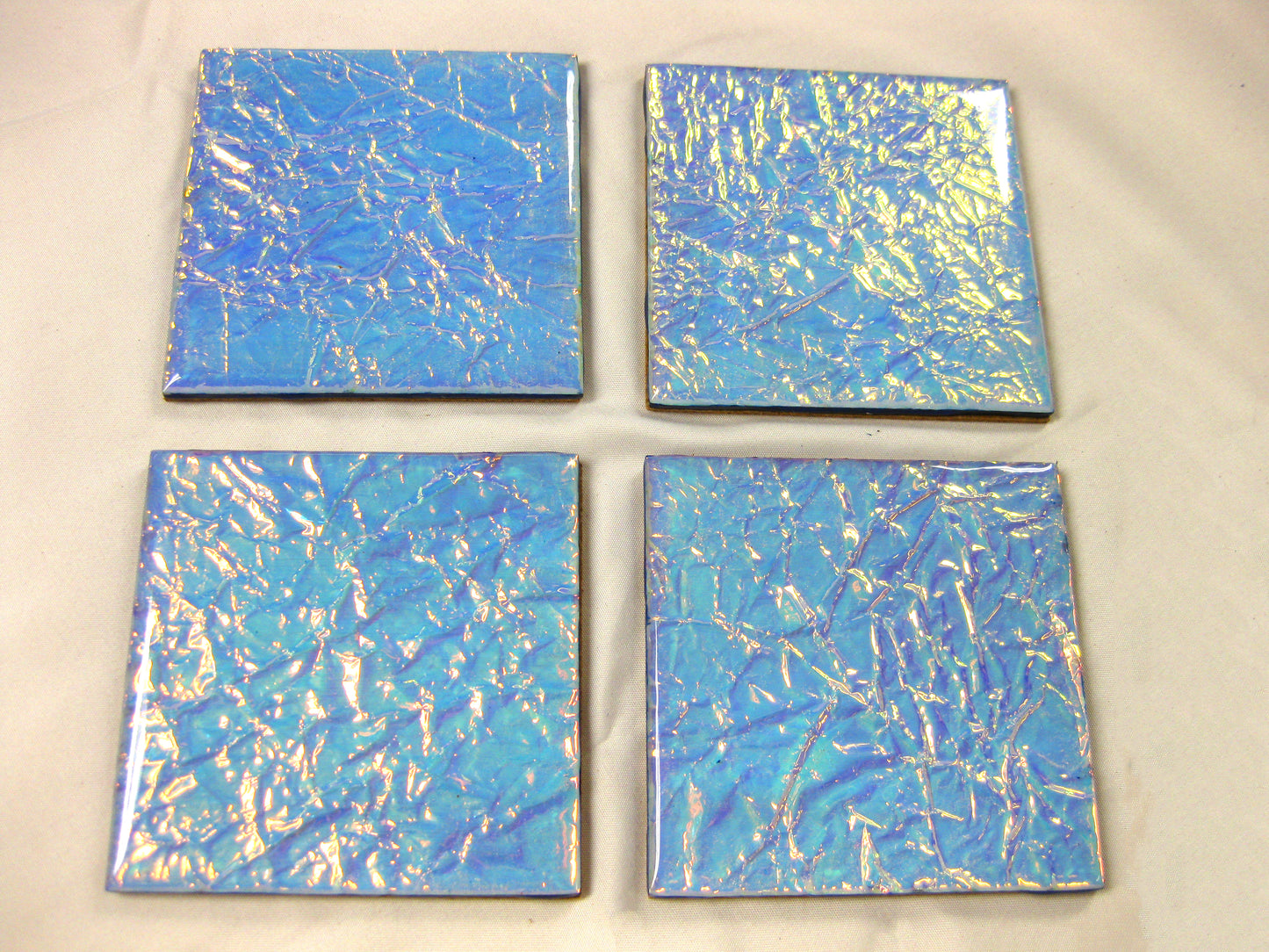 Coasters - Holographic Collection - "Aurora Blue" - Square set of 4