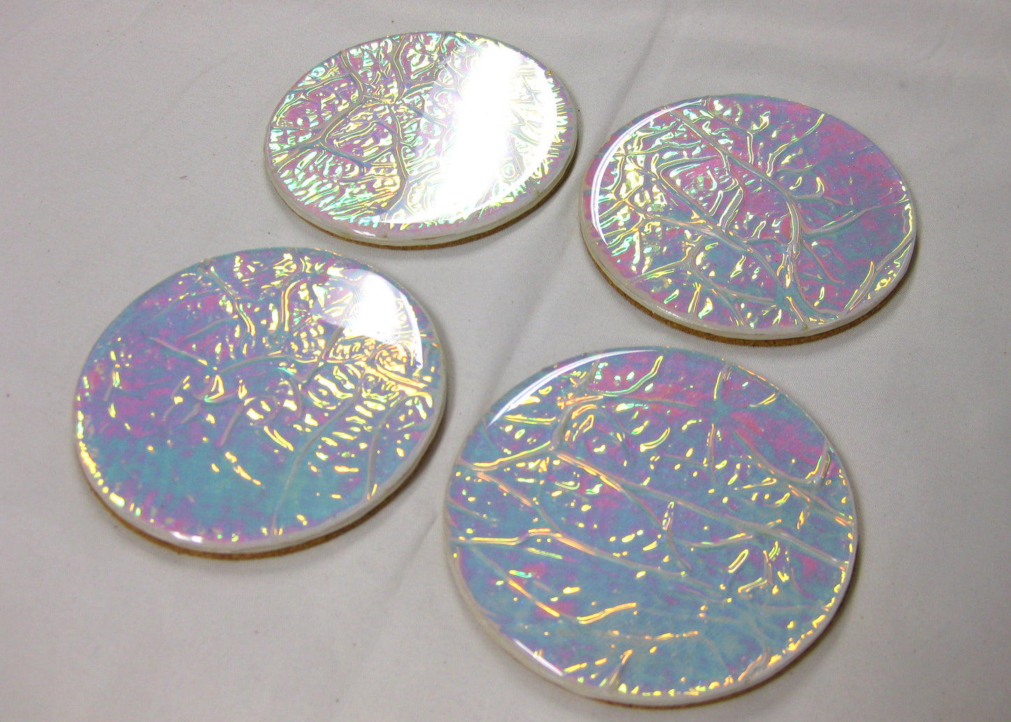 Coasters - Holographic Collection - "Aurora" - Round set of 4