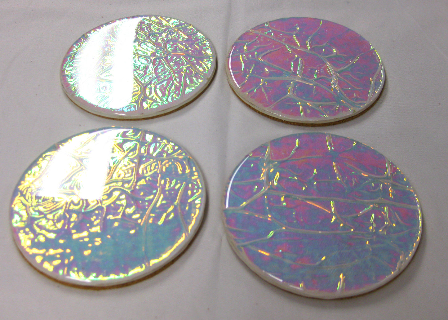 Coasters - Holographic Collection - "Aurora" - Round set of 4