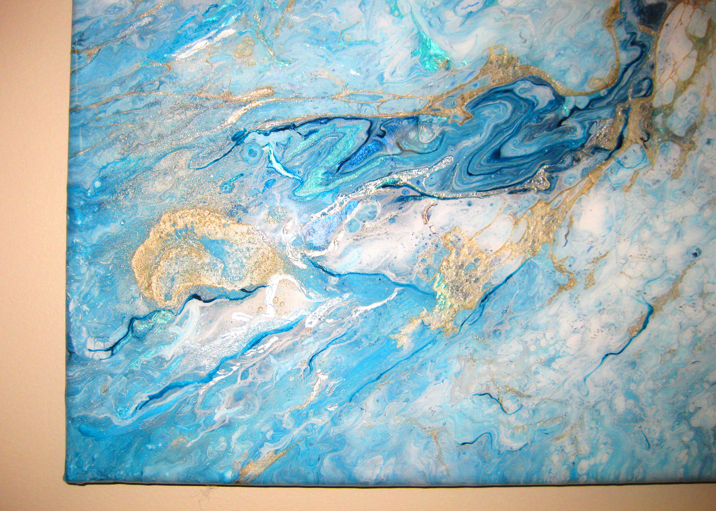 "Blue :ava Explosion" - 16" by 20" Acrylic Painting