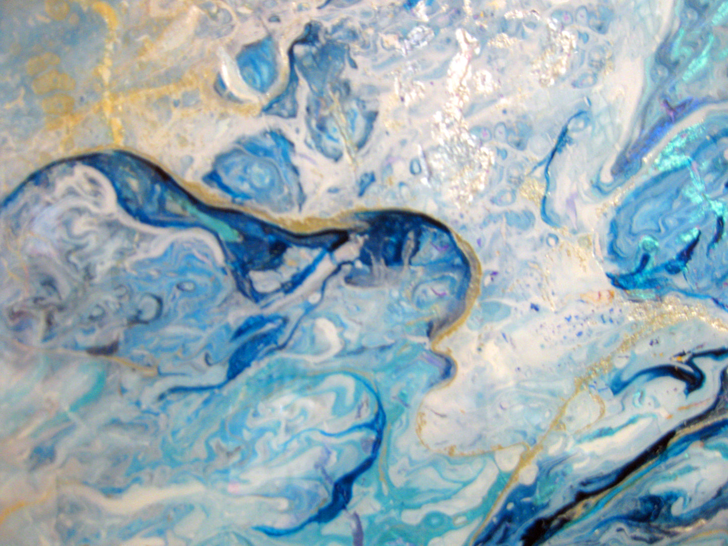 "Blue :ava Explosion" - 16" by 20" Acrylic Painting