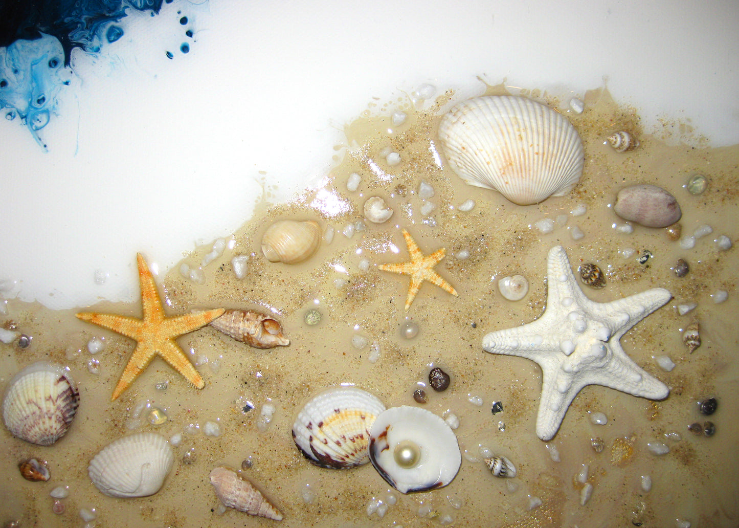 Coastal Themed: "Caribbean Seashore Treasures" Diptych - 10" by 20" by 1.5" (2) Acrylic Paintings (Copy)
