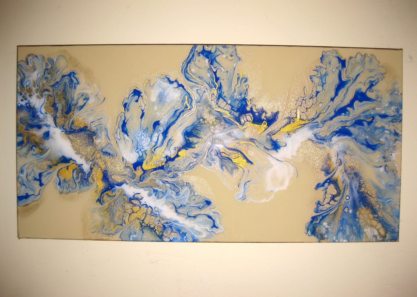 "Champagne Blues" 12" by 24" by 1.5" Acrylic Painting