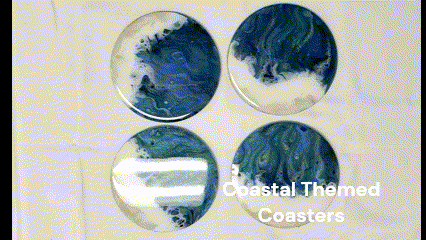 Coasters - Coastal Theme - Round set of 4