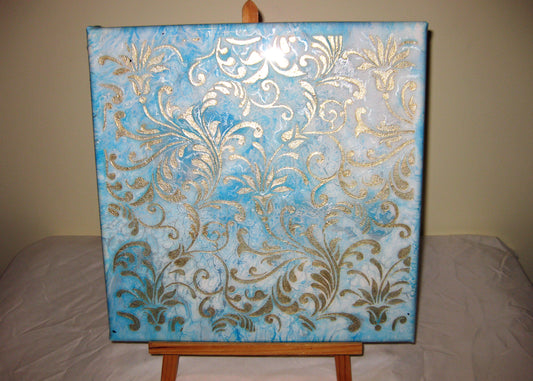 "Floral Swirls" - 12" by 12" Acrylic Painting