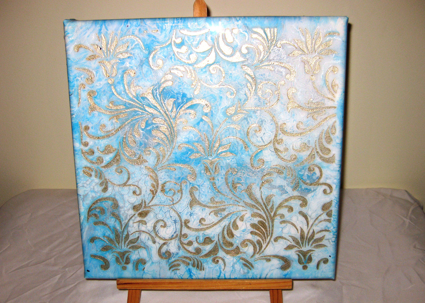 "Floral Swirls" - 12" by 12" Acrylic Painting