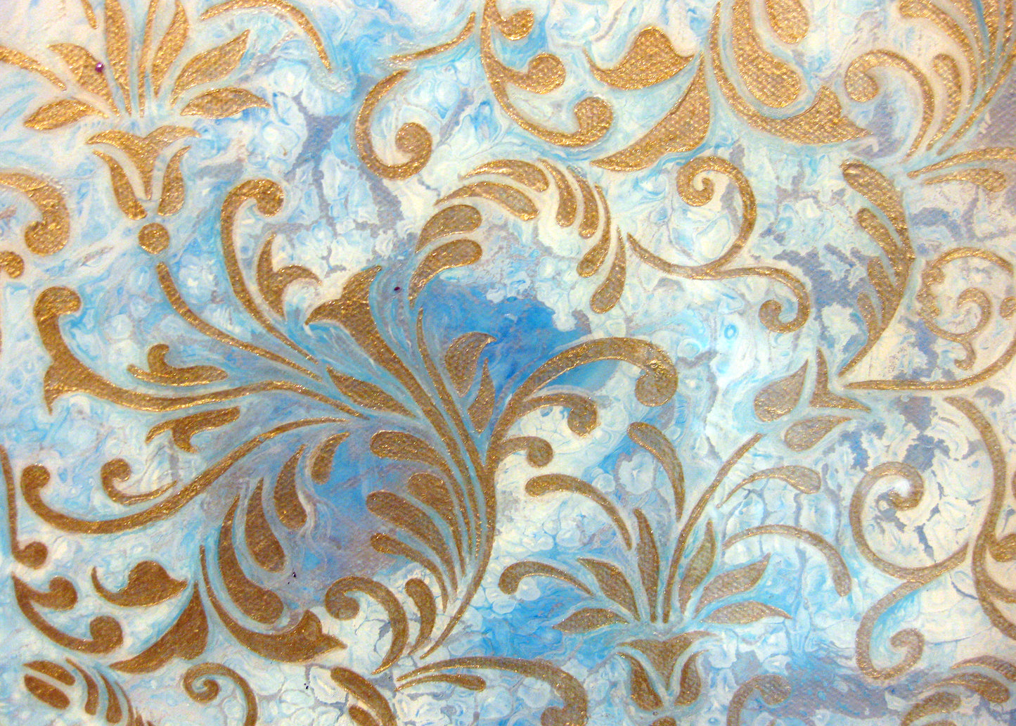 "Floral Swirls" - 12" by 12" Acrylic Painting