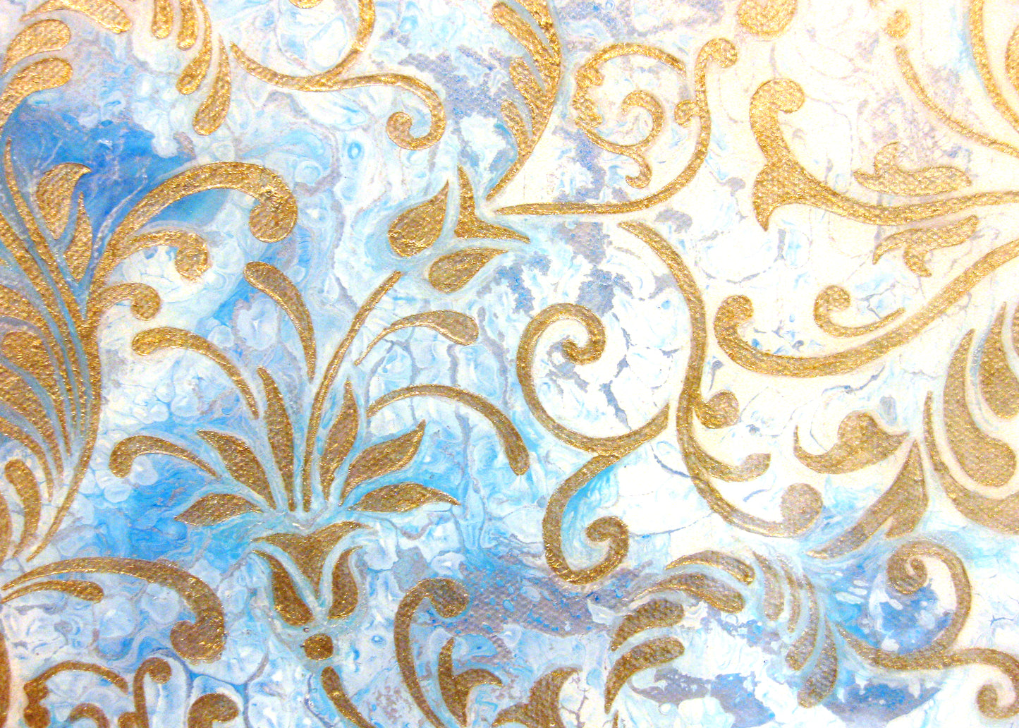 "Floral Swirls" - 12" by 12" Acrylic Painting