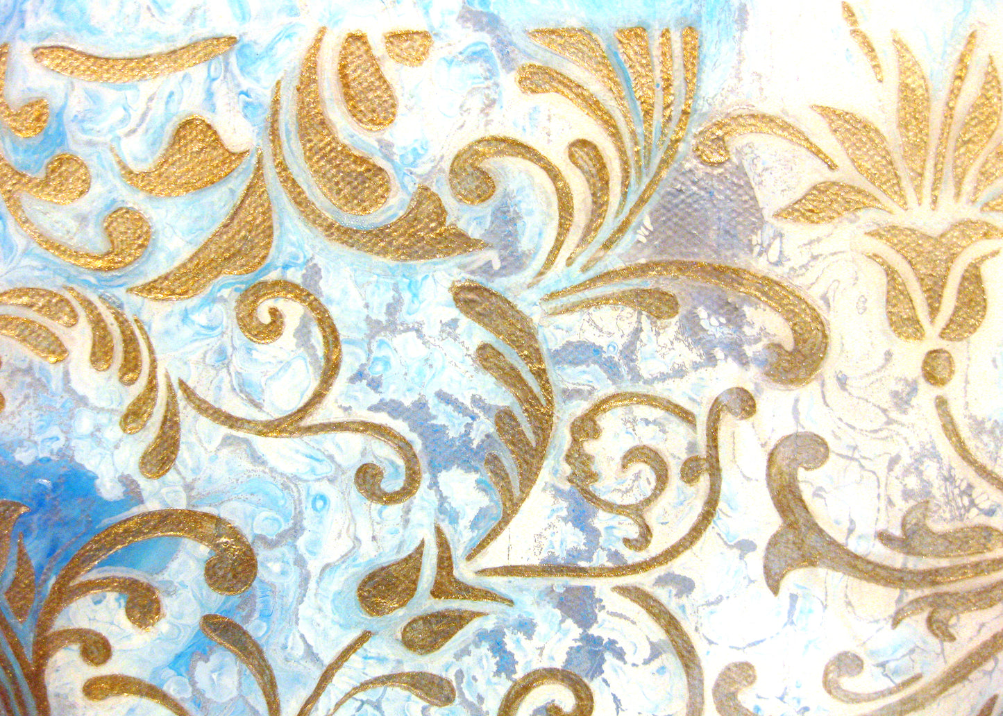 "Floral Swirls" - 12" by 12" Acrylic Painting