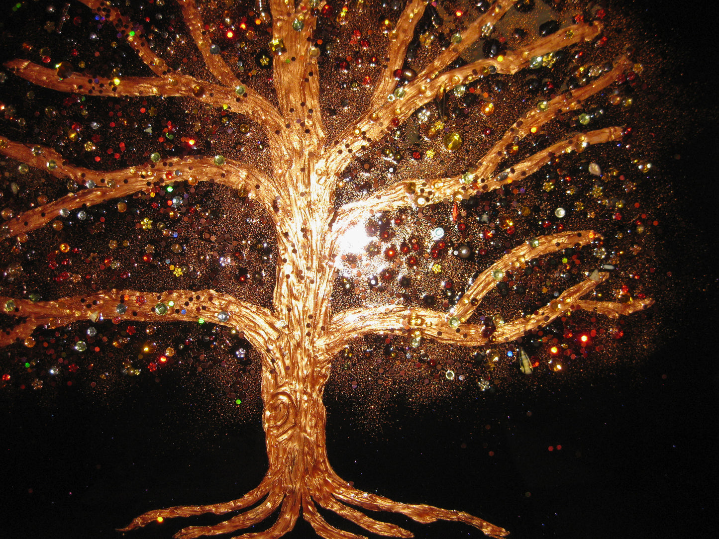 "Copper Glitter Tree" 20" by 24" Acrylic Painting