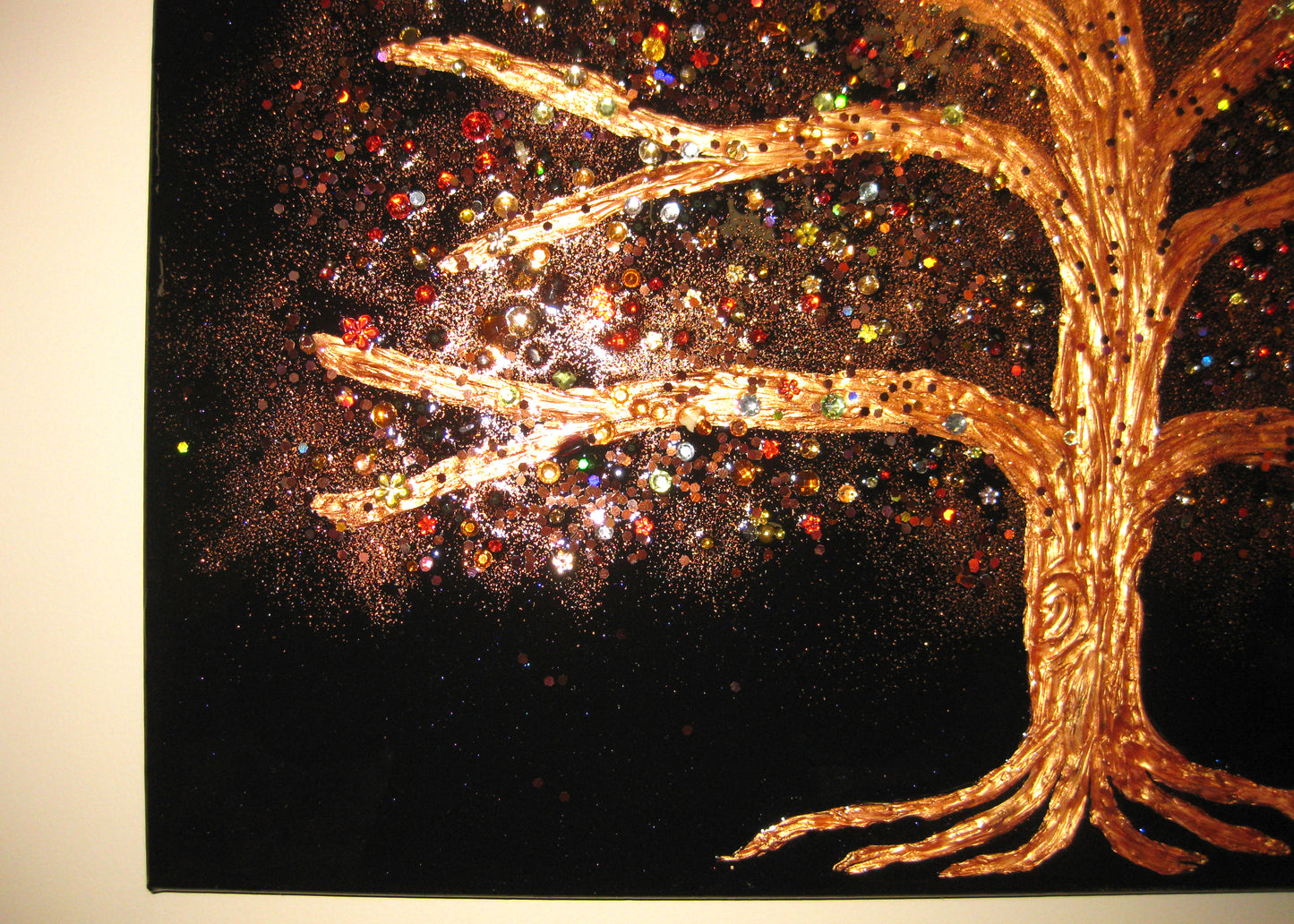 "Copper Glitter Tree" 20" by 24" Acrylic Painting
