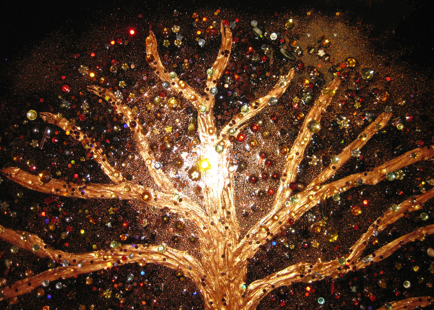 "Copper Glitter Tree" 20" by 24" Acrylic Painting