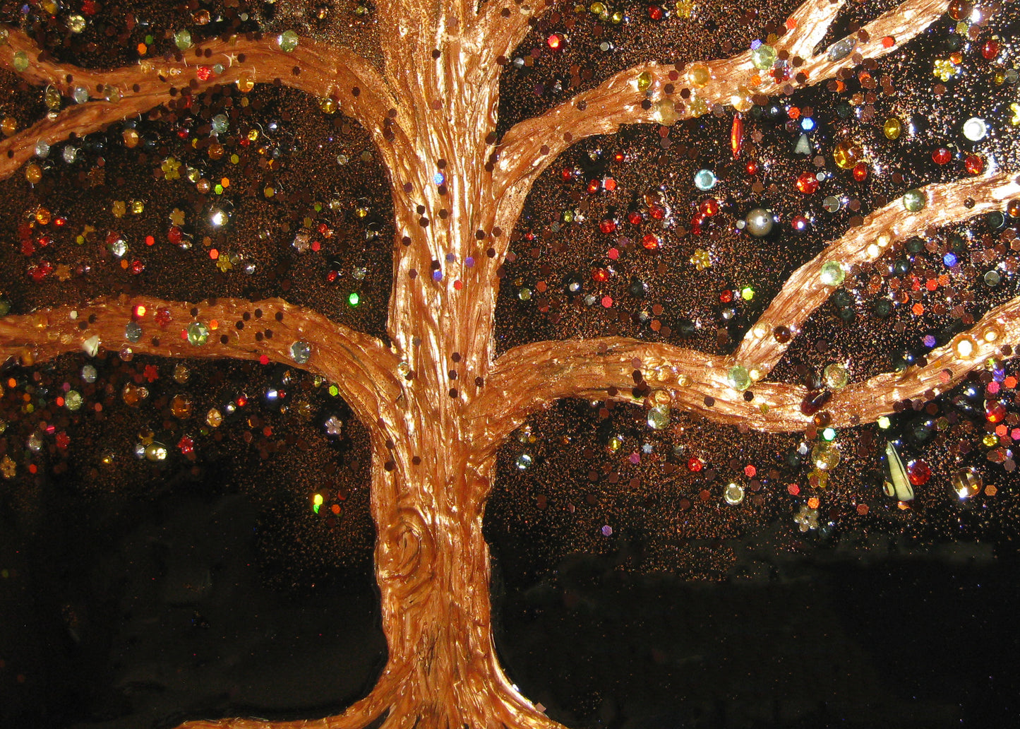 "Copper Glitter Tree" 20" by 24" Acrylic Painting