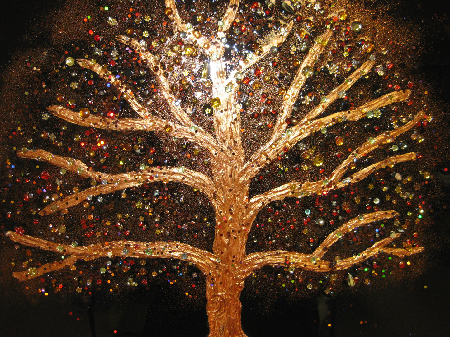 "Copper Glitter Tree" 20" by 24" Acrylic Painting