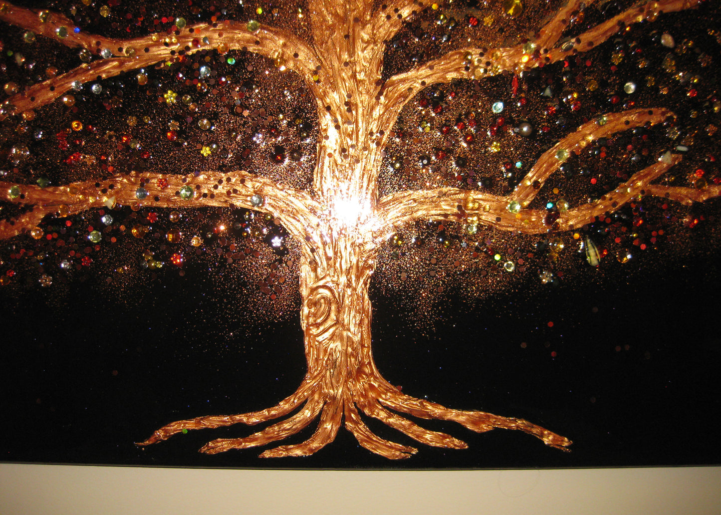 "Copper Glitter Tree" 20" by 24" Acrylic Painting