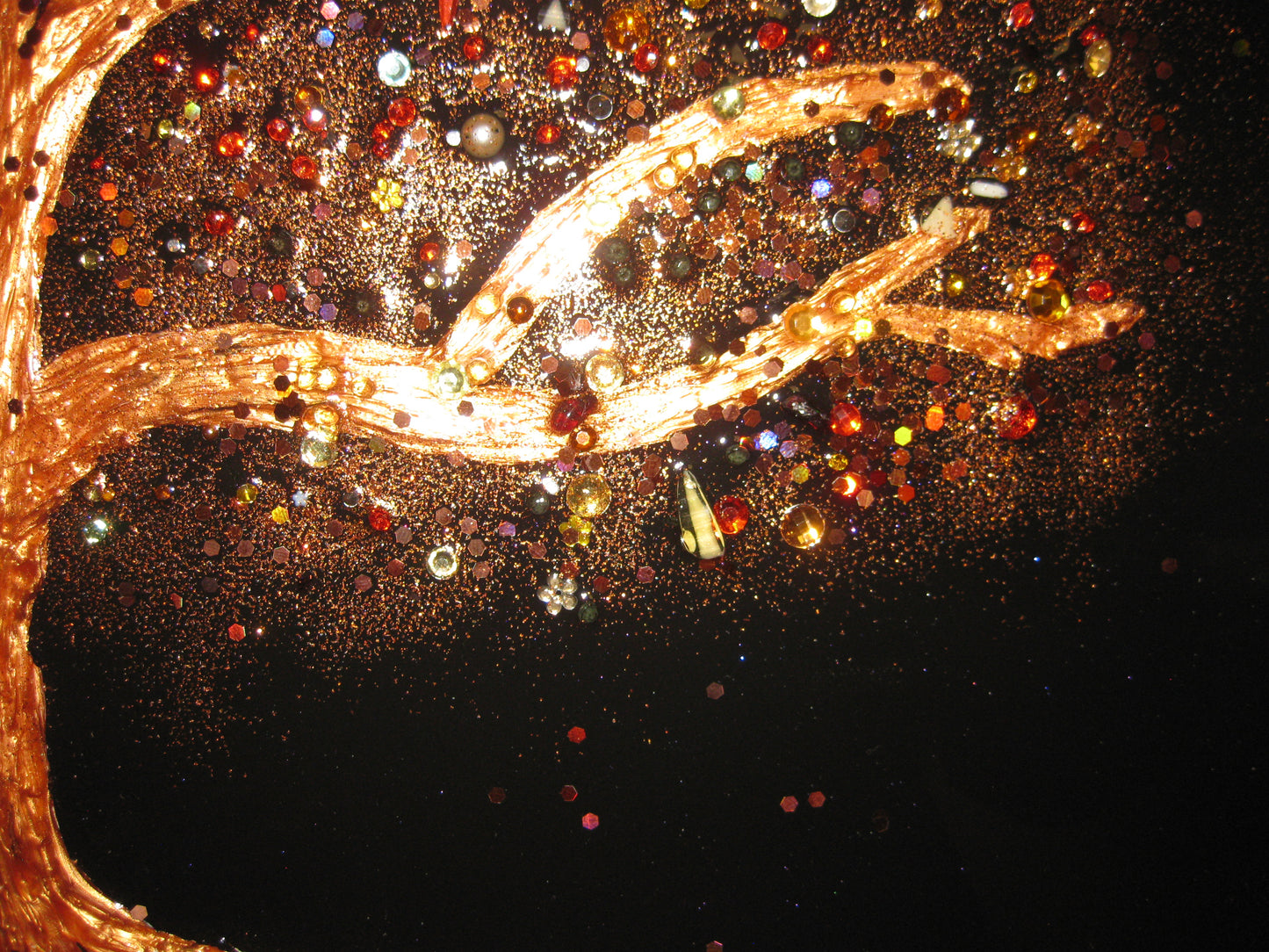 "Copper Glitter Tree" 20" by 24" Acrylic Painting