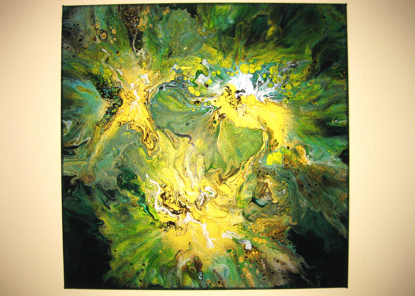 "Green Frenzy" - 20" by 20" Acrylic Painting