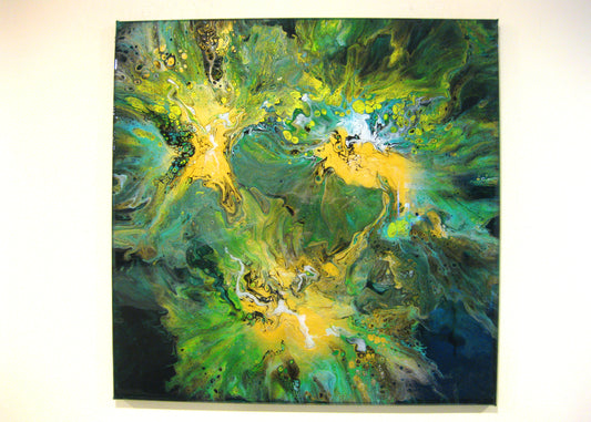 "Green Frenzy" - 20" by 20" Acrylic Painting