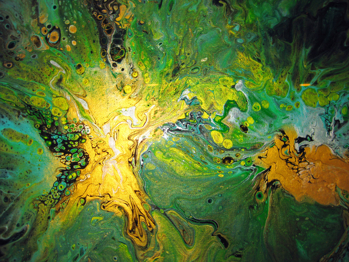"Green Frenzy" - 20" by 20" Acrylic Painting