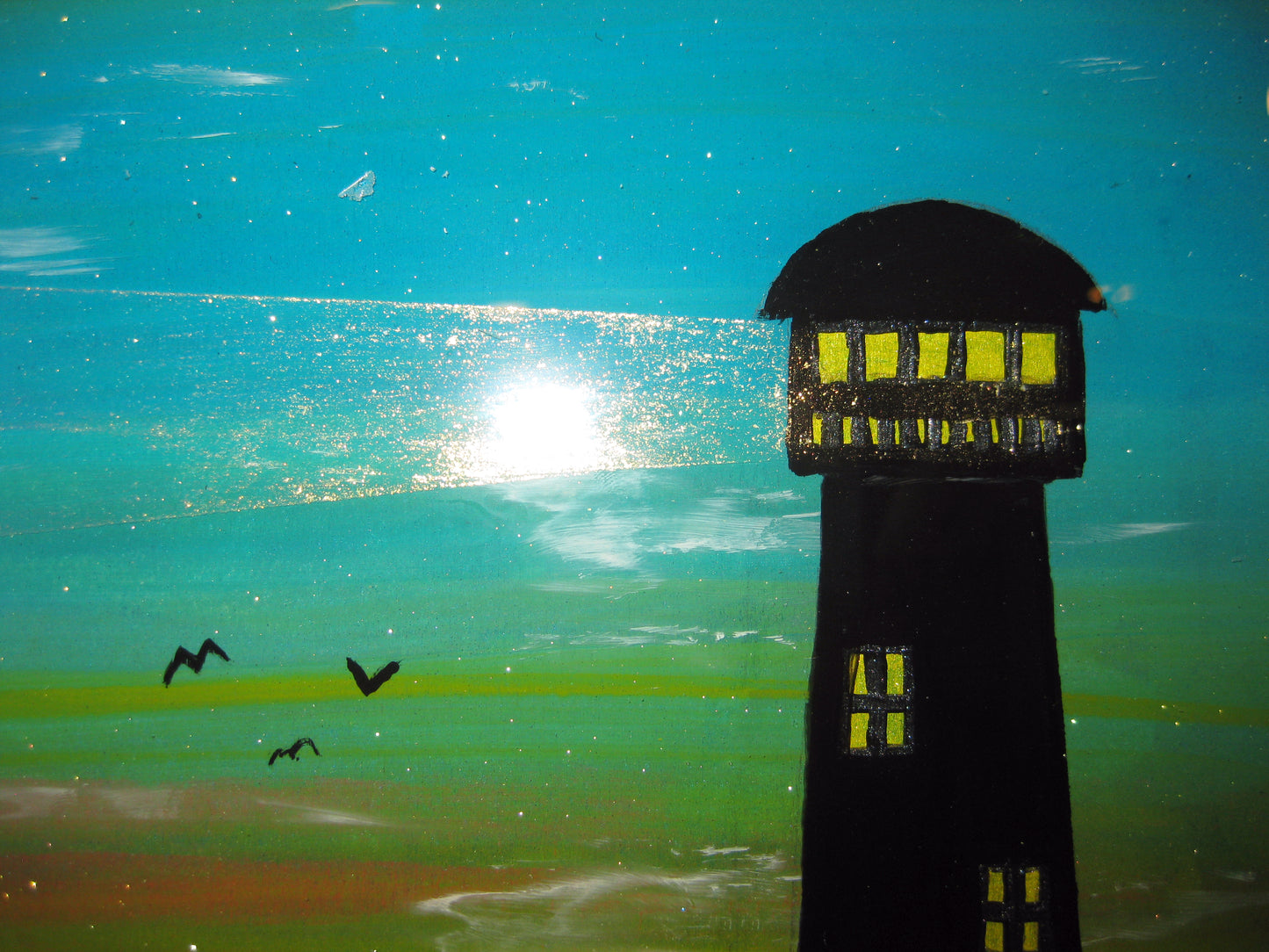 Silhouettes - "Lighting the Way Home" - 11" x 14" Acrylic Painting