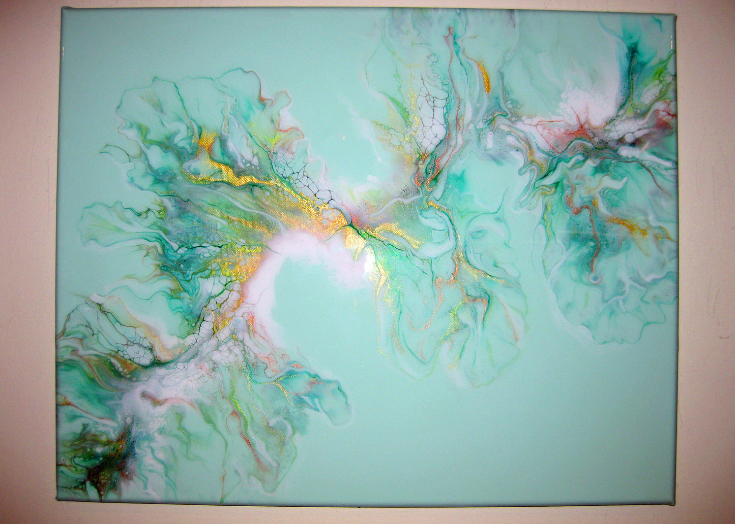 "Misty Greens" 16" by 20" Acrylic Painting