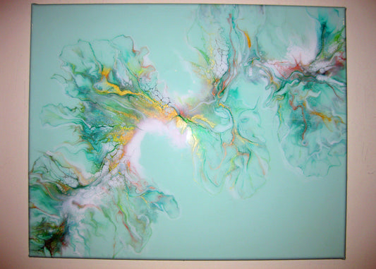 "Misty Greens" 16" by 20" Acrylic Painting