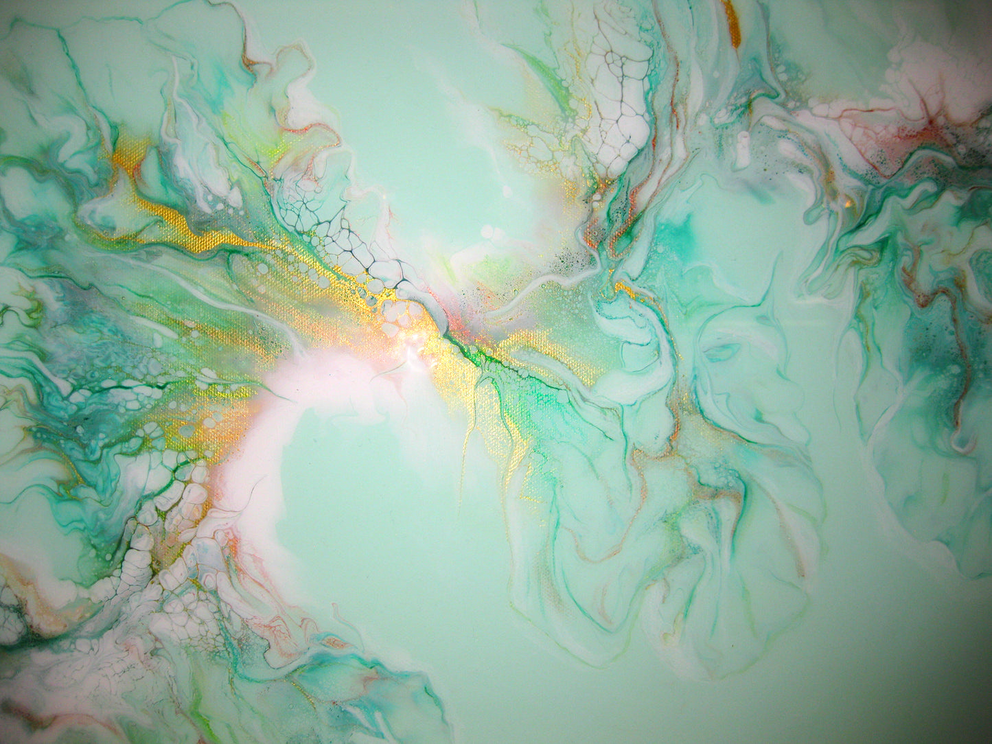 "Misty Greens" 16" by 20" Acrylic Painting