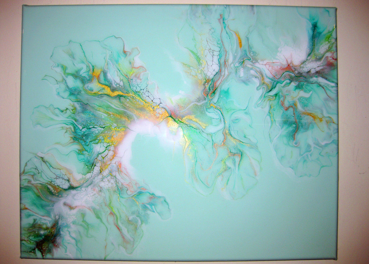 "Misty Greens" 16" by 20" Acrylic Painting