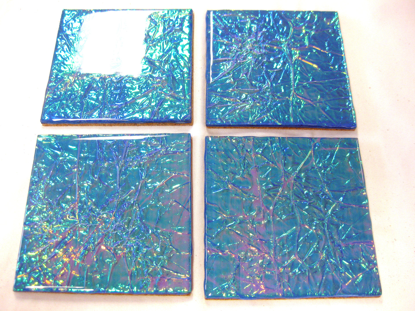 Coasters - Holographic Collection - "Mother of Pearl" - Square set of 4