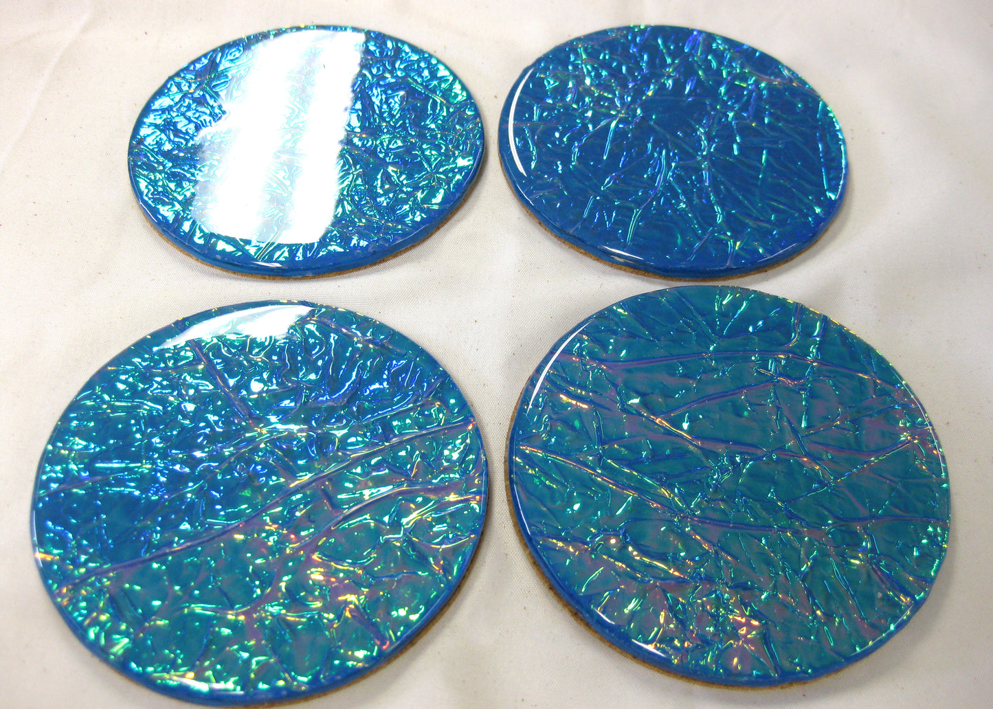Coasters - Holographic Collection - "Mother of Pearl" -  Round set of 4