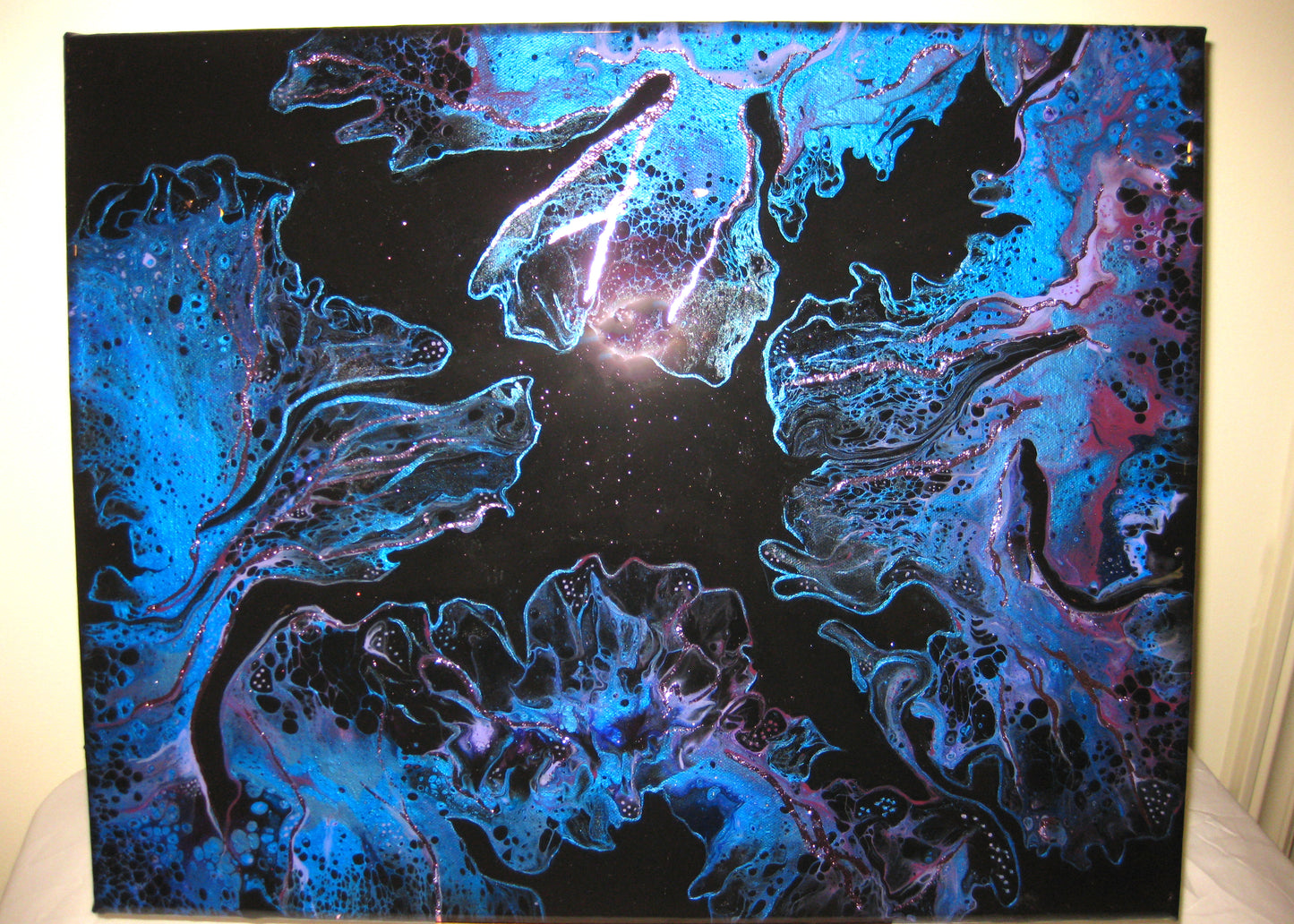"Purple Lightning" 16" by 20" Acrylic Painting