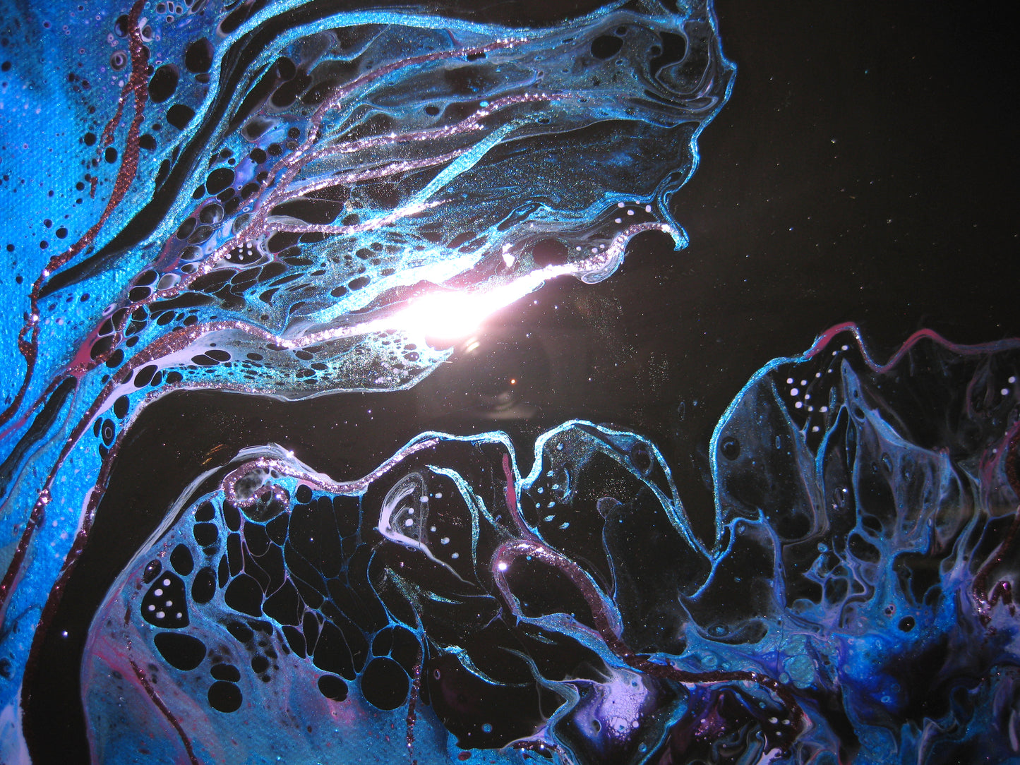 "Purple Lightning" 16" by 20" Acrylic Painting
