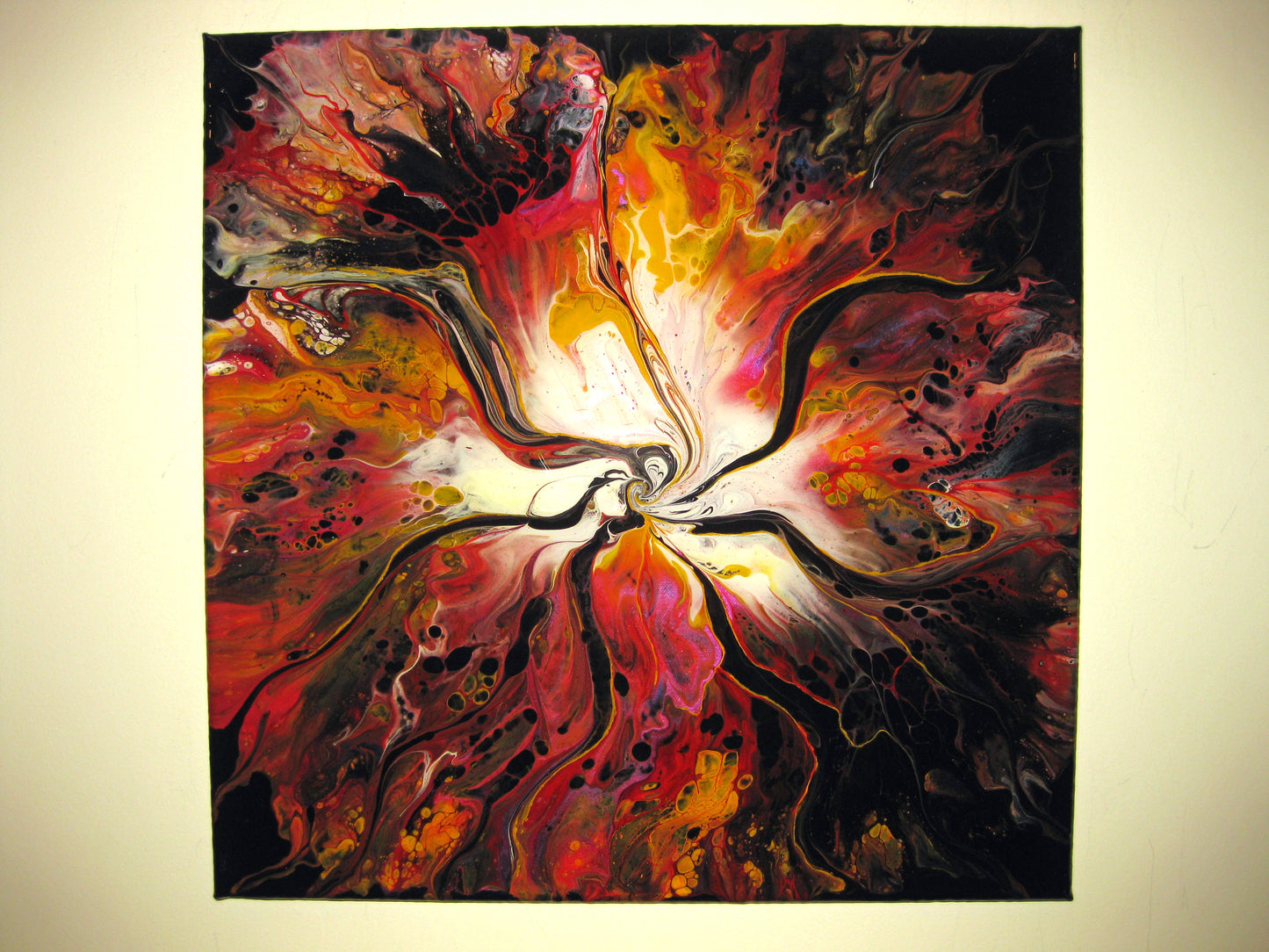 "Spinning Flames" 18" x 18" Acrylic Painting