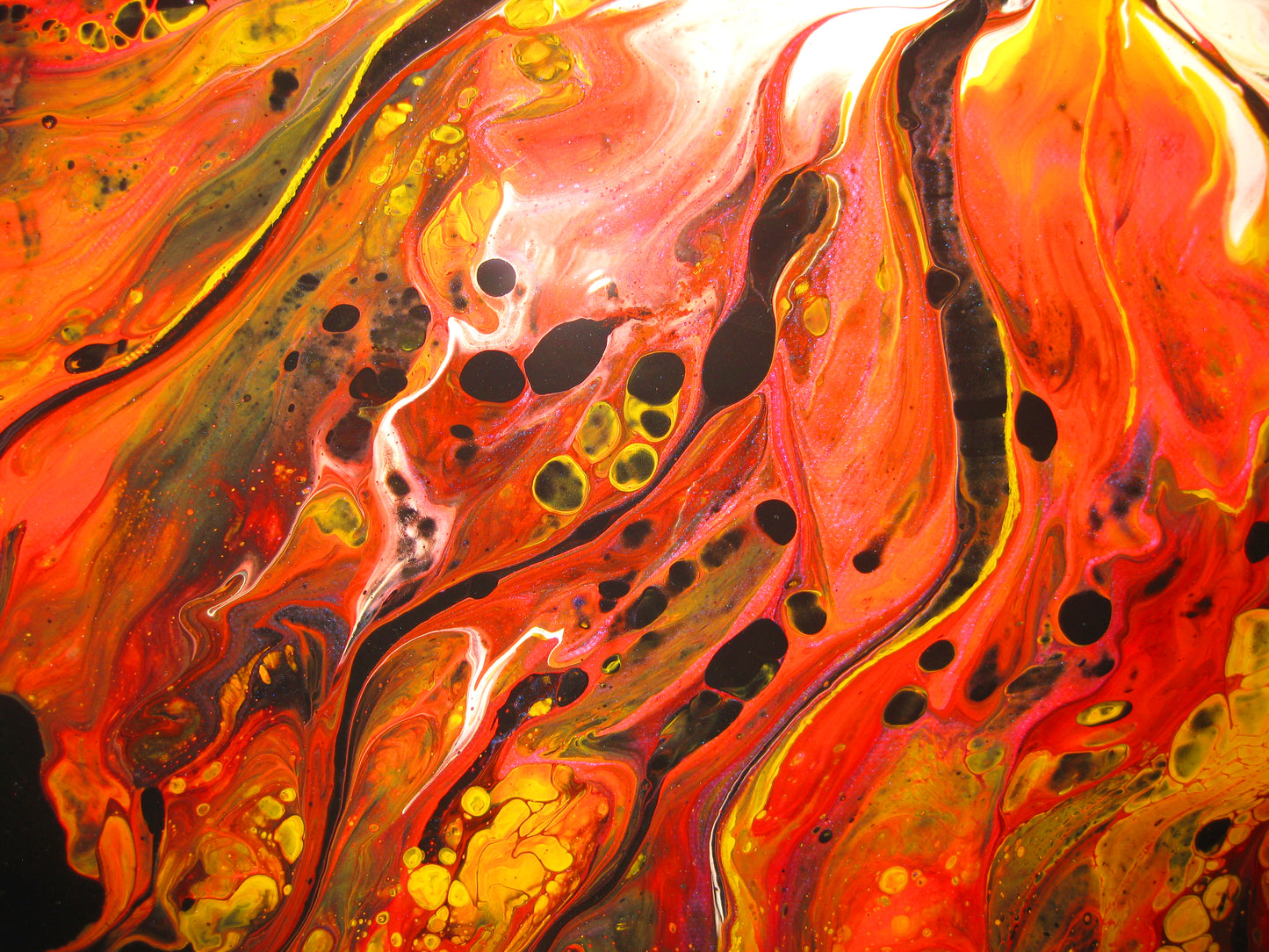 "Spinning Flames" 18" x 18" Acrylic Painting