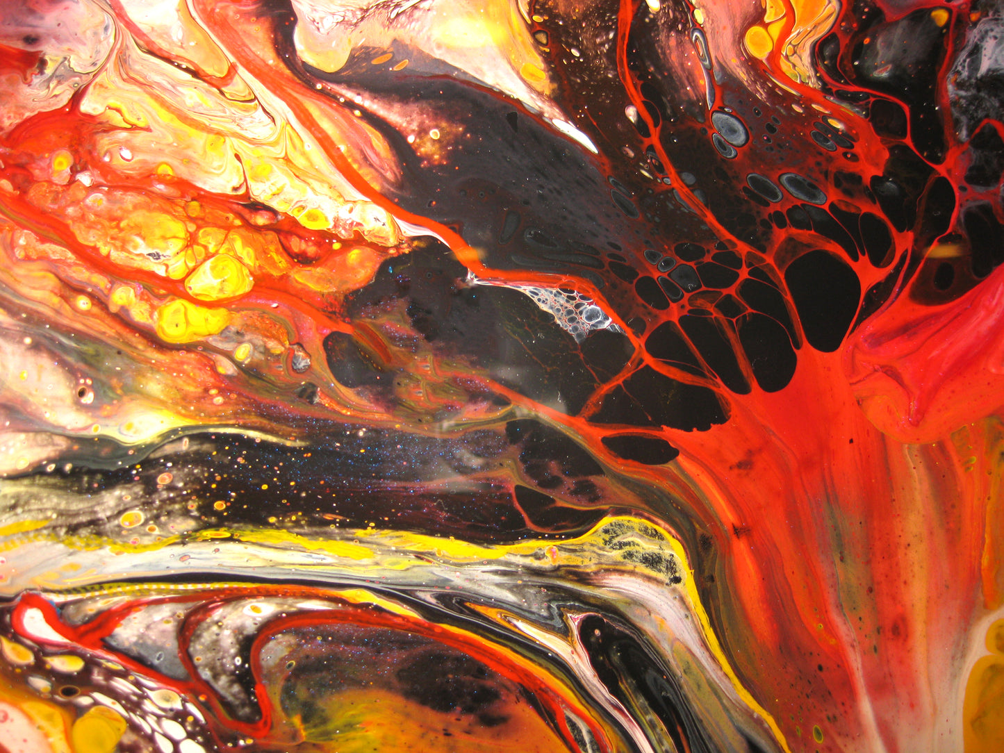 "Spinning Flames" 18" x 18" Acrylic Painting