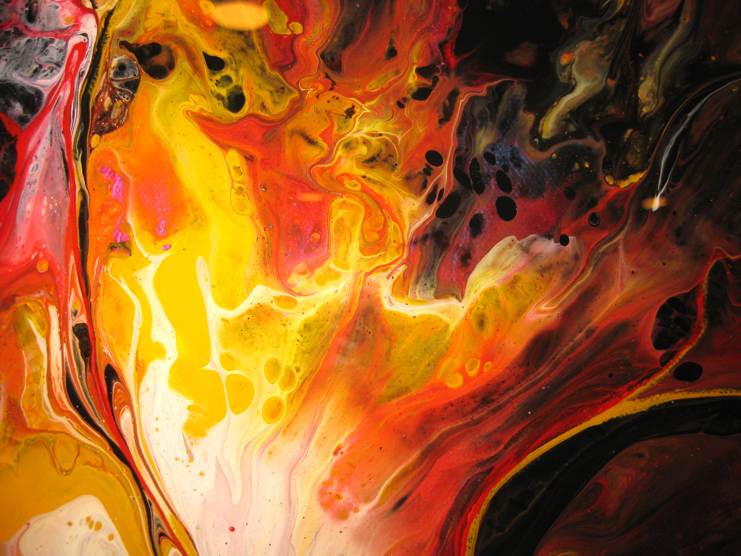 "Spinning Flames" 18" x 18" Acrylic Painting