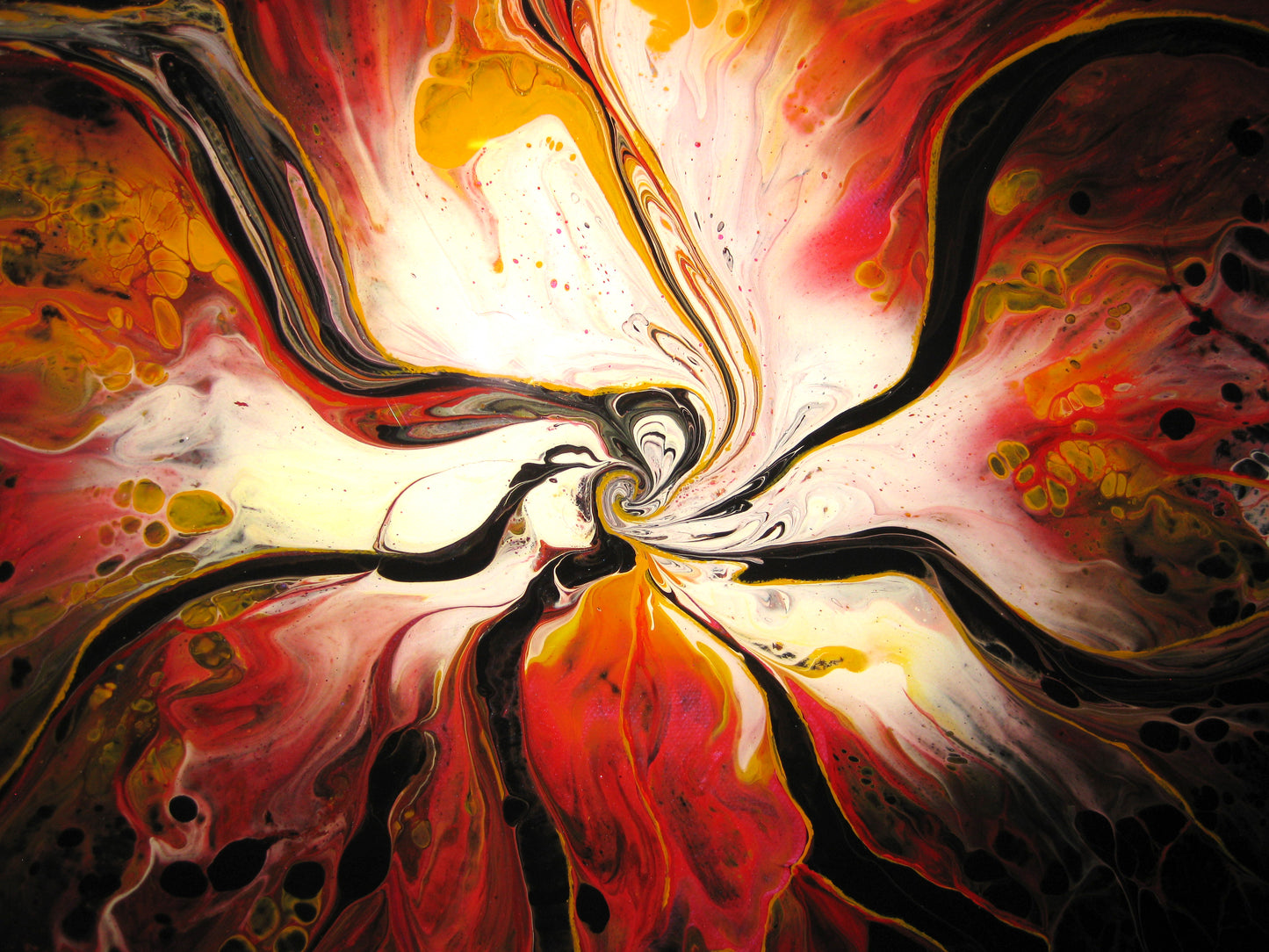 "Spinning Flames" 18" x 18" Acrylic Painting