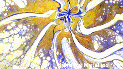 "Spiraling Metallics" - 14" by 18" Acrylic painting