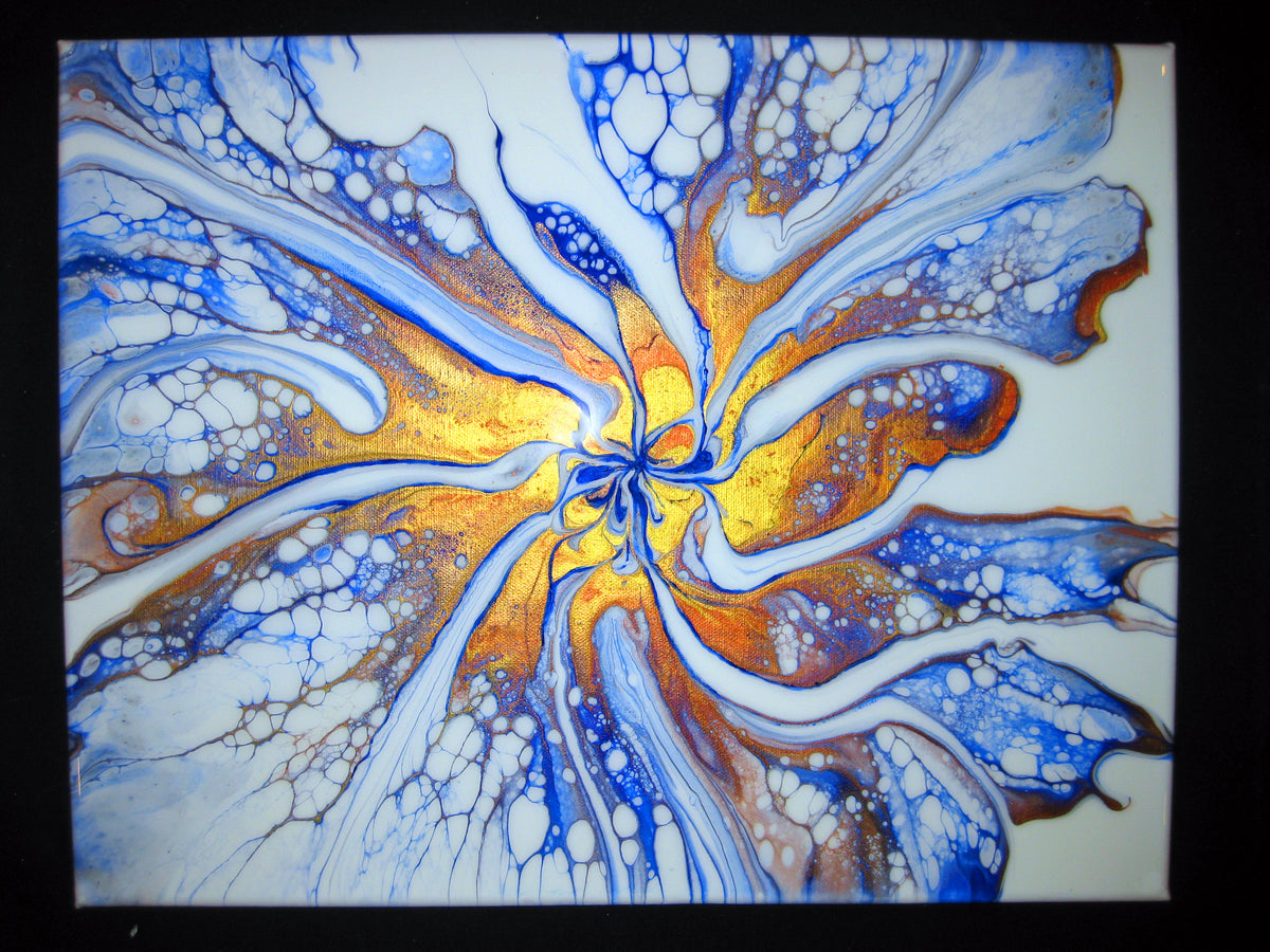 "Spiraling Metallics" - 14" by 18" Acrylic painting